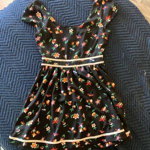 Urban Outfitters Lucca Couture Navy Blue Floral Dress - Size 4